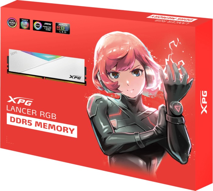 ADATA XPG LANCER RGB White Edition DIMM Kit 32GB, DDR5-6000, CL40-40-40, on-die ECC (AX5U6000C4016G-DCLARWH)