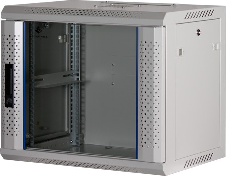 Rockstable 19" Wandschrank, 9HE, Glastür, weiß, 600mm breit, 440mm tief (RS19-6409W)