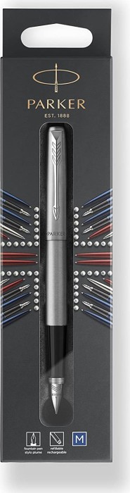 Parker Jotter stainless steel/chrome trim, rechte Hand, mittel, Blister (2031012)