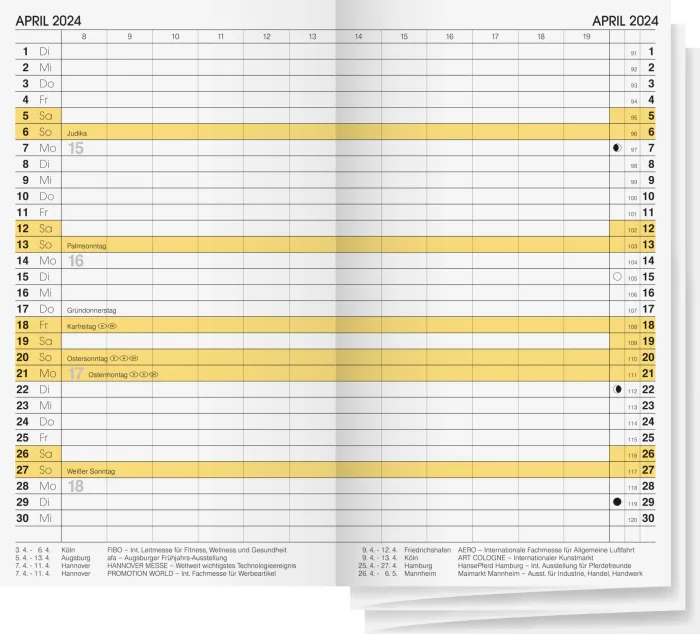 Brunnen replacement insert Taschenkalender 746 87x153mm 2024 (10-746 00 004)