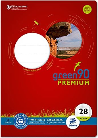 Staufen Green exercise book LIN28 A4 checkered, 32 sheets (040784028)