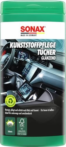 Sonax Kunststoffcarecloths shiny Box, 25 pieces (412100)