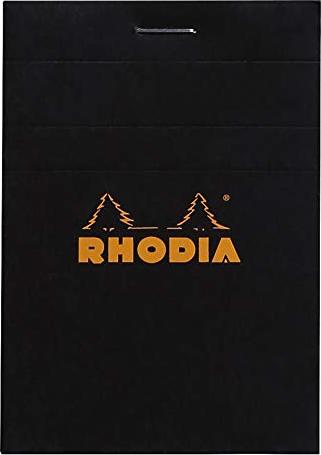Rhodia Basics notepad N°11 black A7 checkered, 80 sheets (112009C)