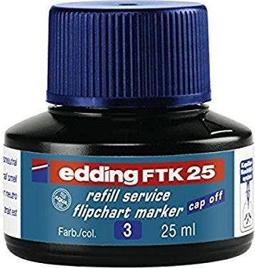 edding FTK25 Flipchartmarker Tintenflasche blau, 25ml (FTK25-003)