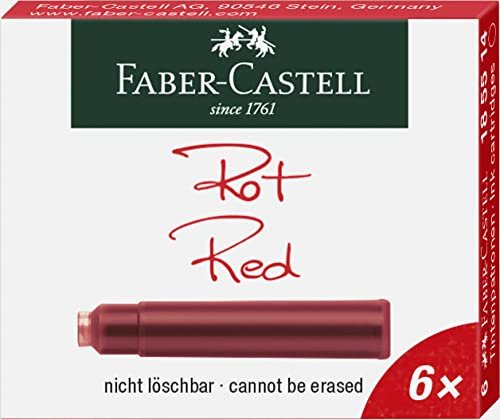 Faber-Castell Standard-Tintenpatrone rot, 6er-Pack (185514)