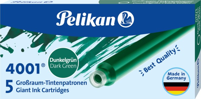 Pelikan 4001 Großraum-Tintenpatrone dunkelgrün, 5er-Pack (300070)