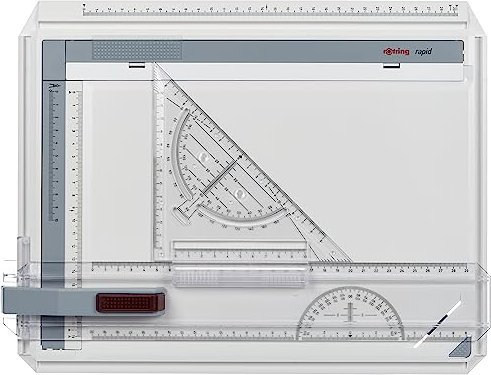 rOtring rapid drawing board A4, white, rapid drawing set square (S0232710)