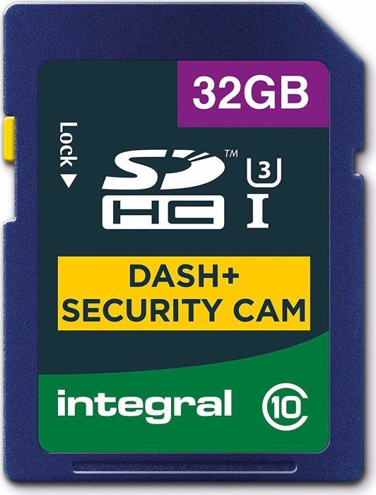 Integral Dash Cam and Security Camera R95/W60 SDHC 32GB, UHS-I U3, Class 10 (INSDH32G10-DSCAM)