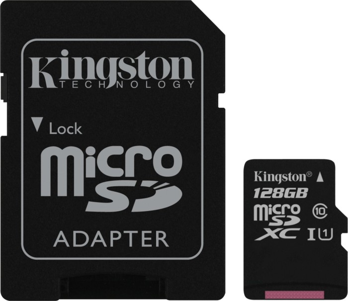 Kingston Canvas Select R80 microSDXC 128GB Kit, UHS-I U1, Class 10 (SDCS/128GB)