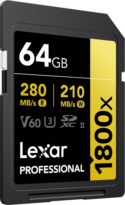 Lexar Professional 1800x Gold Series R280/W210 SDXC 64GB, UHS-II U3, Class 10 (LSD1800064G-BNNNG / LSD1800064G-BNNNU / LSD1800064G-RNNNC)