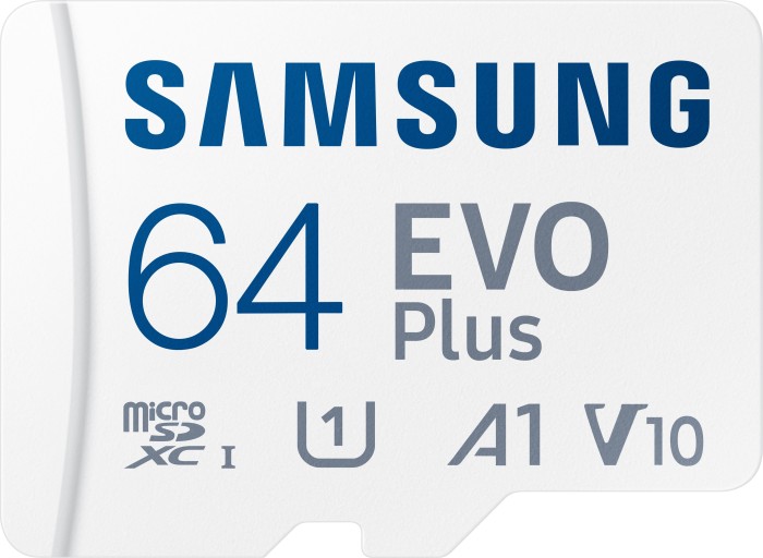 Samsung EVO Plus 2021 R130 microSDXC 64GB Kit, UHS-I U1, A1, Class 10 (MB-MC64KA/EU)
