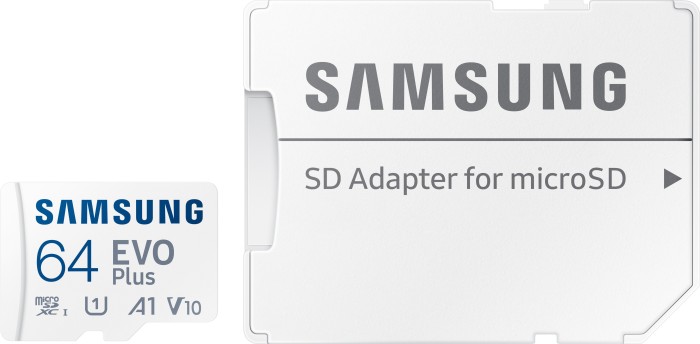 Samsung EVO Plus 2021 R130 microSDXC 64GB Kit, UHS-I U1, A1, Class 10 (MB-MC64KA/EU)