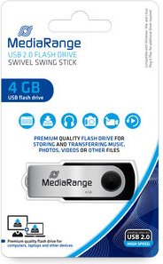 MediaRange USB Flexi-Drive schwarz/silber 4GB, USB-A 2.0 (MR907)