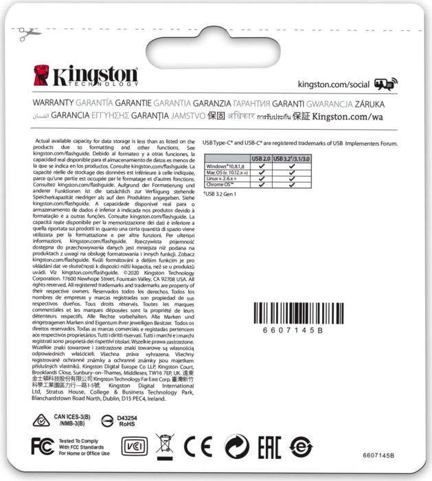 Kingston DataTraveler microDuo 3C G3 256GB, USB-A 3.0/USB-C 3.0 (DTDUO3CG3/256GB)