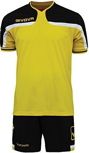 Givova kit America jersey with Shorts yellow/black (KITC47-0710)