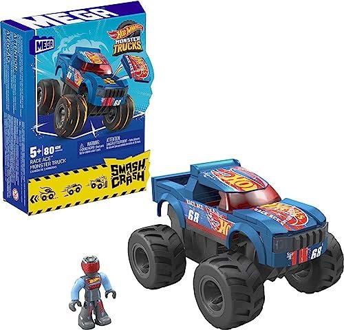Mattel Mega Bloks Hot Wheels Smash-und-Crash Race Ace Monster Truck (HMM49)
