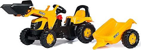 rolly toys rollyKid JCB Pedal-Tractor with Front Loader and Trailer yellow (023837)