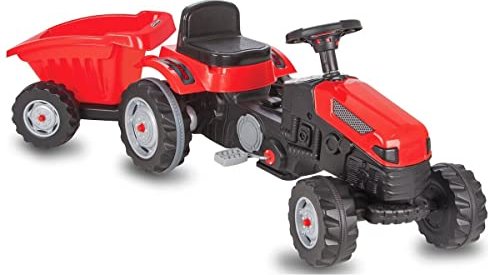 Jamara Pedal tractor Strong Bull with trailer red (460825)