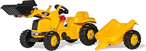 rolly toys rollyKid CAT Pedal-Tractor with Front Loader and Trailer yellow (023288)