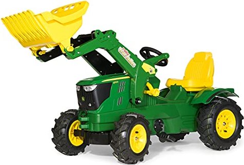 rolly toys rollyFarmtrac John Deere 6210R Pedal-Tractor with Front Loader and Pneumatic Tyres green (611102)
