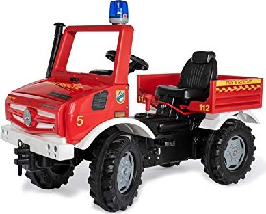 rolly toys rollyFire Unimog Pedal-Card with Two Speed, Break and Signal Light red (036639)