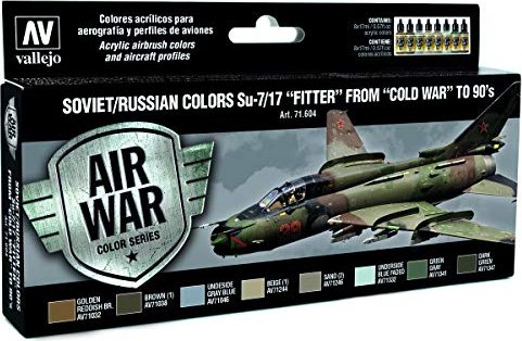 Vallejo Model Air Air War Color Series "Soviet/Russian Colors Su-7/17 Fitter from Cold War to 90's" Farbset, 8-tlg. (71.604)