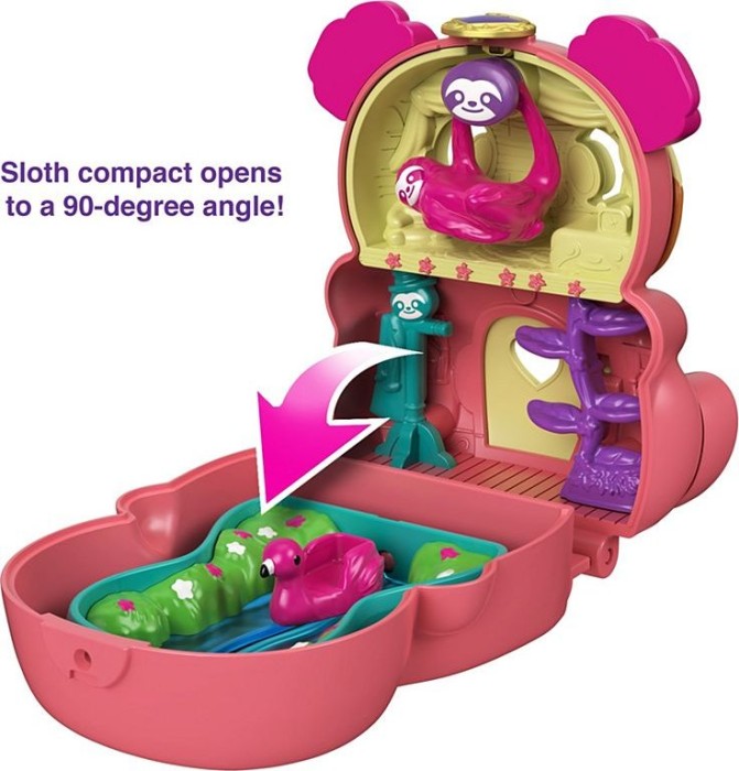 Mattel Polly Pocket Flip & Find Sloth Compact (GTM59)