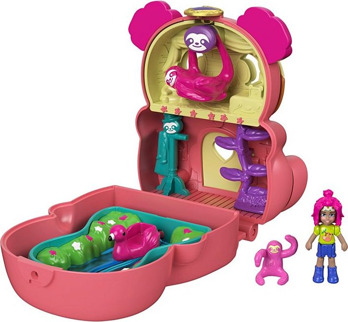 Mattel Polly Pocket Flip & Find Sloth Compact (GTM59)