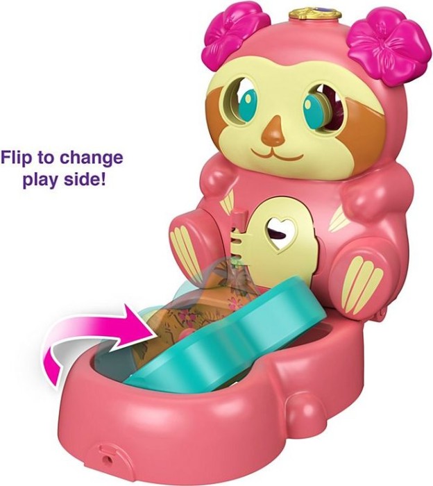 Mattel Polly Pocket Flip & Find Sloth Compact (GTM59)