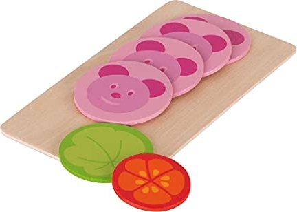 Goki Teddy bear sausage slices, 4 slices, 1 lettuce leaf, 1 tomato (51544)