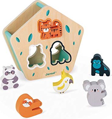 Janod Animal shapes wooden sorting box - In partnership with WWF (J08612)