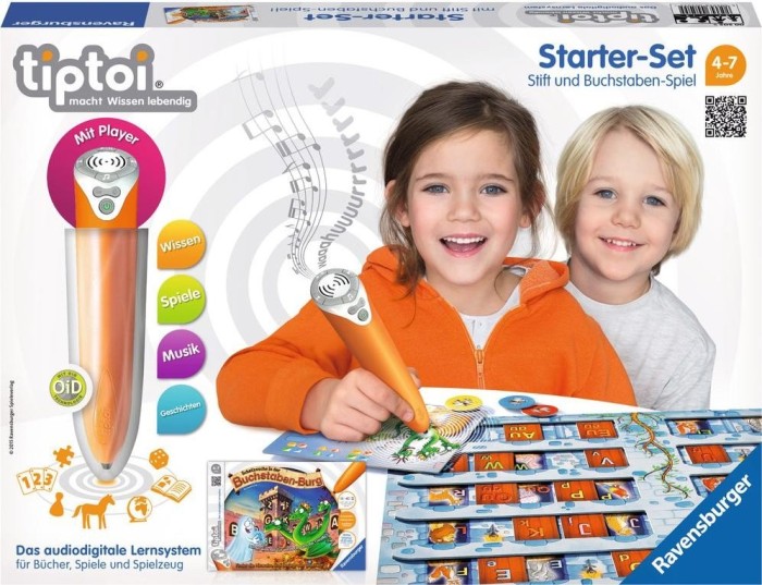 Ravensburger tiptoi Starter-Set: Stift mit Player und Spiel Buchstabenburg (00505)