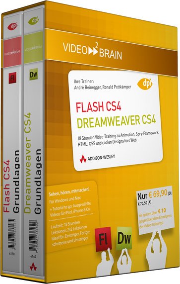 video2brain Adobe Flash CS4 & Dreamweaver CS4 - Bundle (German) (PC/MAC)