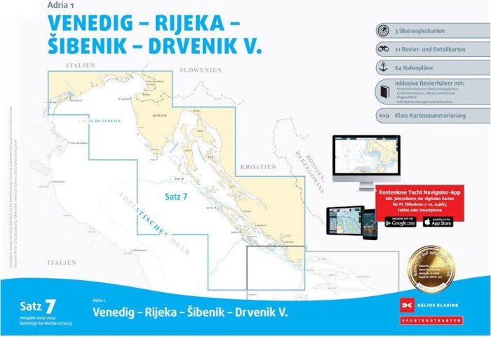 Delius Klasing sport boat maps sentence 07: Adria 1 (German) (PC)