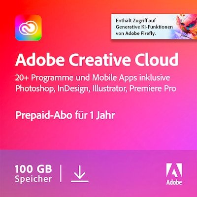 Adobe Creative Cloud Individual, 1 year subscription, 1 User, ESD (multilingual) (PC/MAC) (65300197)