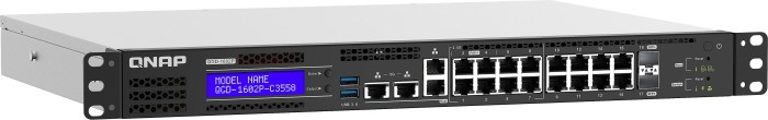 QNAP QGD-1602P Dual-System VM-Host & NAS Rackmount Gigabit Managed Switch, 16x RJ-45, 2x SFP+, PoE++ (QGD-1602P-C3758-16G)