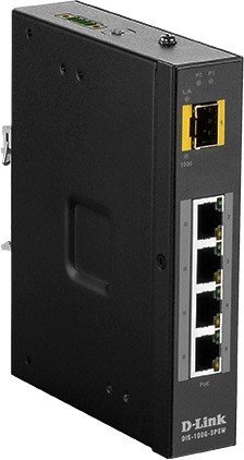 D-Link DIS-100G Industrial Railmount Gigabit Switch, 4x RJ-45, 1x SFP, PoE+ (DIS-100G-5PSW)