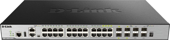 D-Link DGS-3630 Rackmount Gigabit Managed Stack Standard Switch, 20x RJ-45, 4x RJ-45/SFP, 4x SFP+ (DGS-3630-28TC/SI)