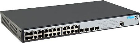 HP OfficeConnect 1920 24G Rackmount Gigabit Smart Switch, 24x RJ-45, 4x SFP, 180W PoE+ (JG925A)
