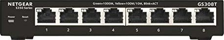 Netgear S350 Desktop Gigabit Smart Managed Switch, 8x RJ-45 (GS308T-100)
