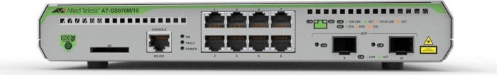 Allied Telesis CentreCOM GS970M Desktop Gigabit Managed Switch, 8x RJ-45, 2x SFP (AT-GS970M/10 / 990-005798)
