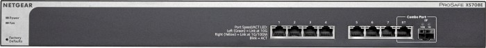 Netgear ProSAFE Plus XS700 Rackmount 10G Smart Switch, 7x RJ-45, 1x RJ-45/SFP, V2 (XS708E-200)