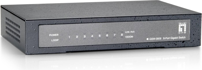 LevelOne GSW Desktop Gigabit Switch, 8x RJ-45 (GSW-0809 / 530809)