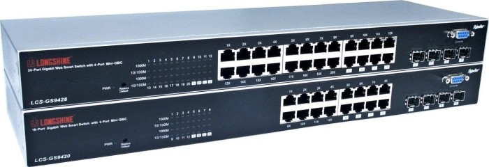 Longshine GS9400 Rackmount Gigabit Switch, 24x RJ-45, 4x SFP (LCS-GS9428)