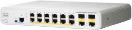 Cisco Catalyst 2960-C Compact LAN Base Desktop Managed Switch, 12x RJ-45, 2x RJ-45/SFP, 124W PoE (WS-C2960C-12PC-L)