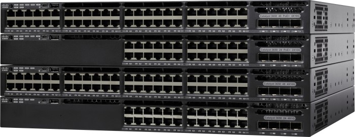 Cisco Catalyst 3650 IP Base Rackmount Gigabit Managed Stack Switch, 24x RJ-45, 4x SFP (WS-C3650-24TS-S)