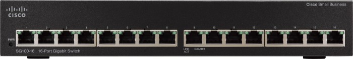Cisco SG100 desktop Gigabit switch, 16x RJ-45 (SG100-16 / SR2016T)