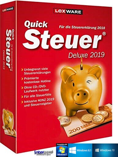 Lexware QuickSteuer Deluxe 2019 (German) (PC) (06815-0056)