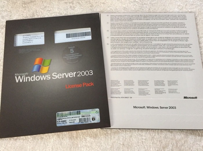 Microsoft Windows 2003 TerminalServer, 5 User CAL (additional licenses) (German) (PC) (R19-00850)