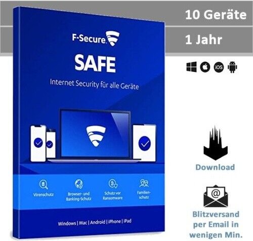 F-Secure Safe 2019, 10 User, 1 year, ESD (multilingual) (Multi-Device) (FCFXBR1N010A7)